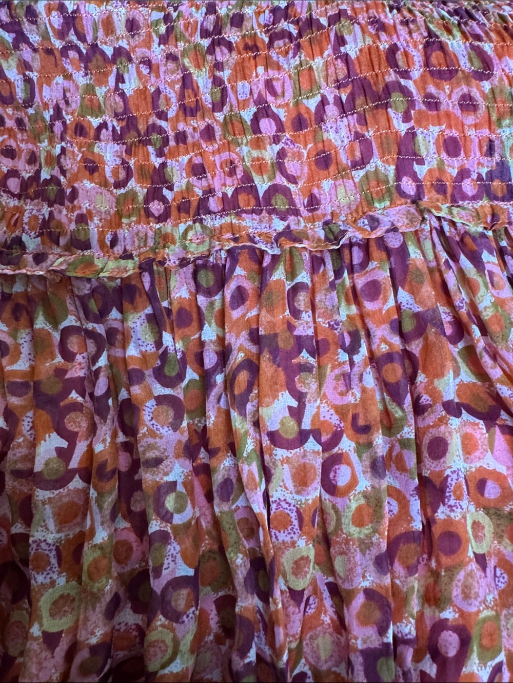 Silk Blend Romantic Floral Maxi Dress M Fall Wedding Guest Feminine Ruffle Boho - Picture 12 of 12